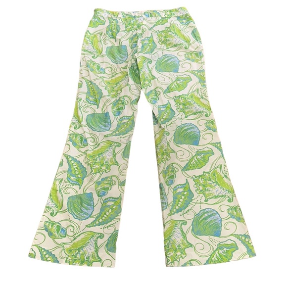 Lilly Pulitzer Presley Jubilee Buena Vista Shell Printed Flared Pants - 2 - Picture 5 of 11